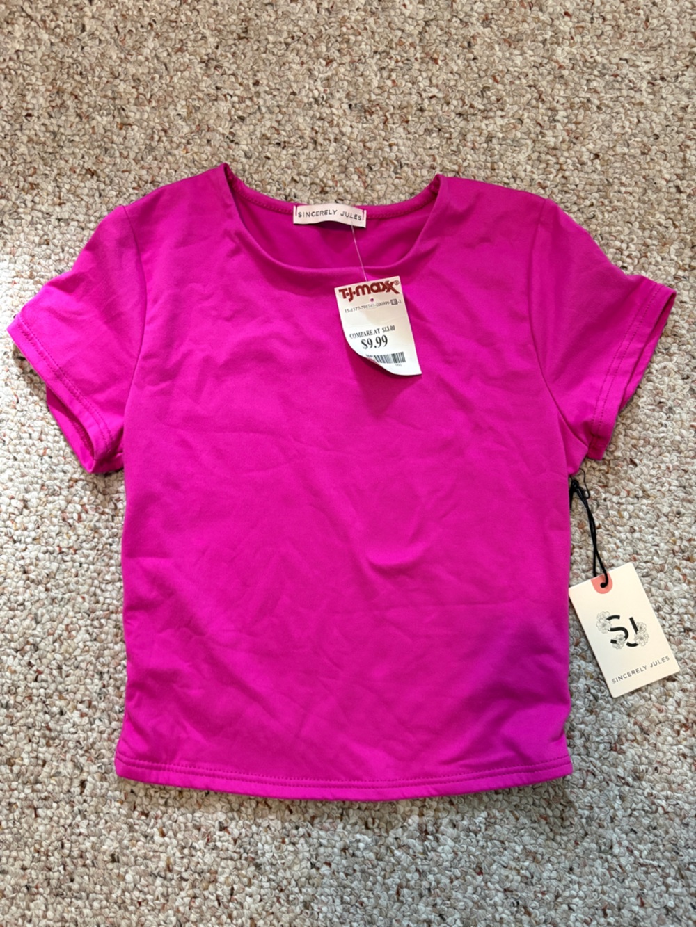 Sincerely Jules Fuchsia Short Sleeve Crewneck Tee